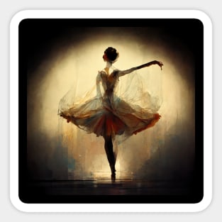 Wispy ballerina in the spotlight ready to dance. Sticker